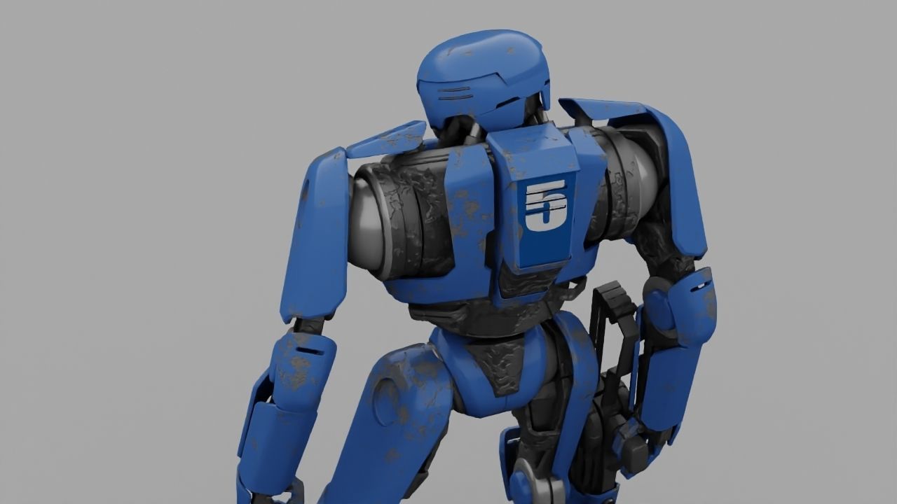 Cyborg cop rigged 3D model_22