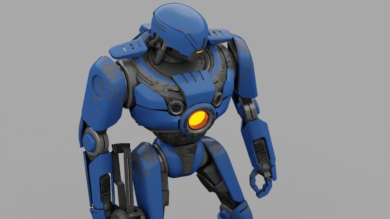 Cyborg cop rigged 3D model_18