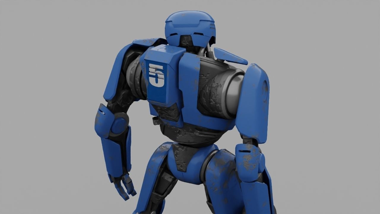 Cyborg cop rigged 3D model_21
