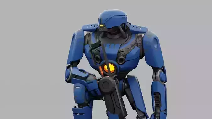 Cyborg cop rigged 3D model Cyborg cop rigged 3D model