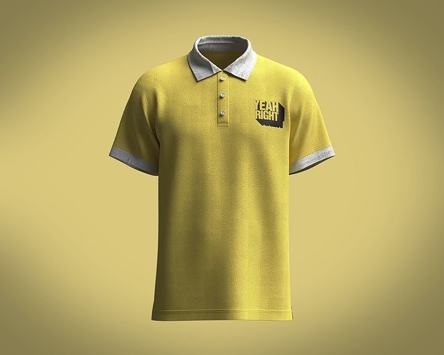Polo Shirt-YEAH RIGHT 3D model
