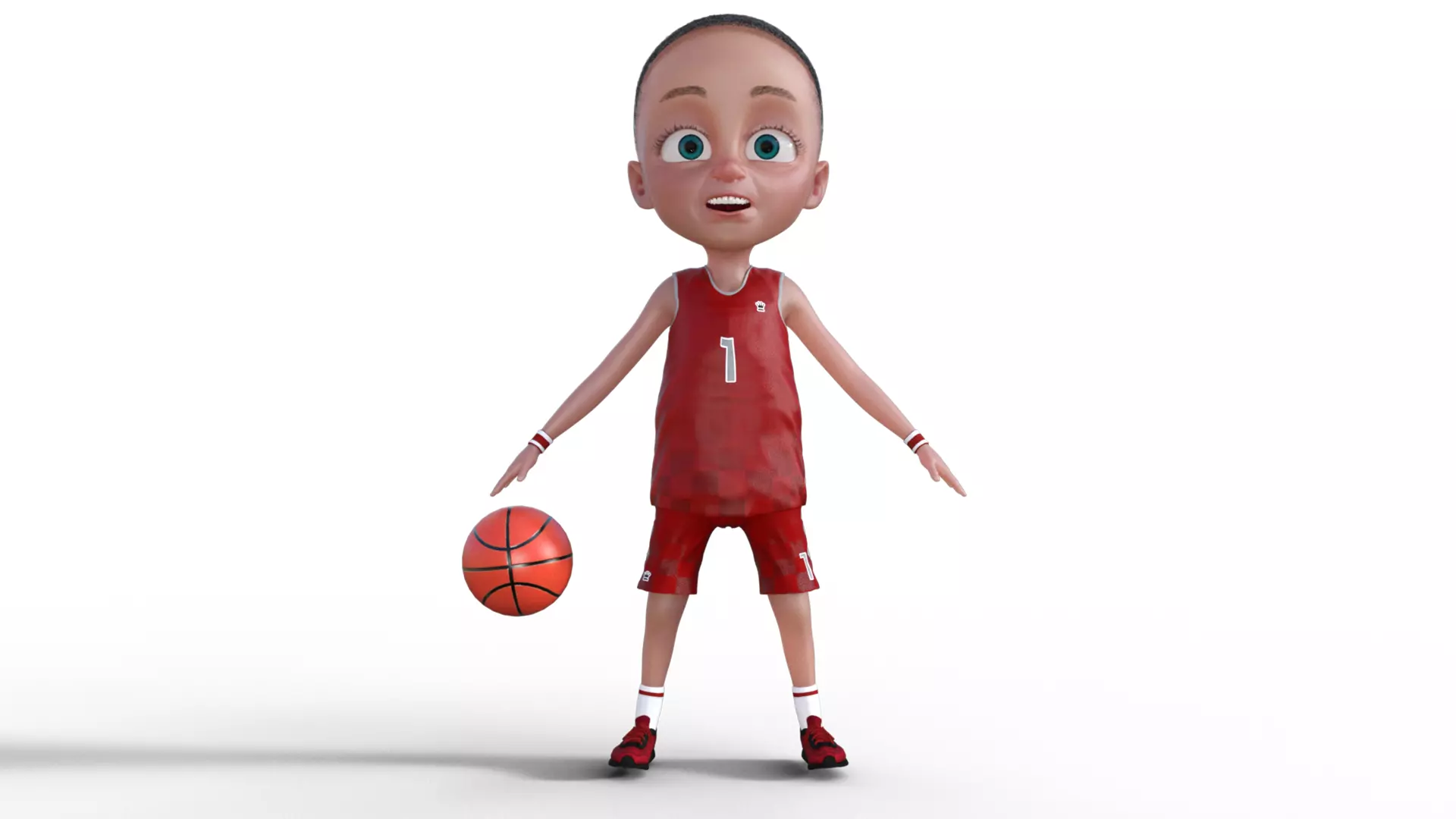 3D Cartoon Basketball Player Boy 3D model