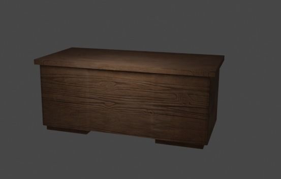 Wooden Desk Free low-poly 3D model_2