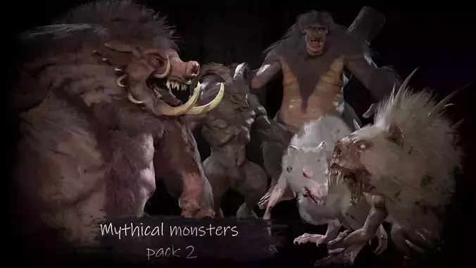 Mythical monsters pack2 3D Model Collection