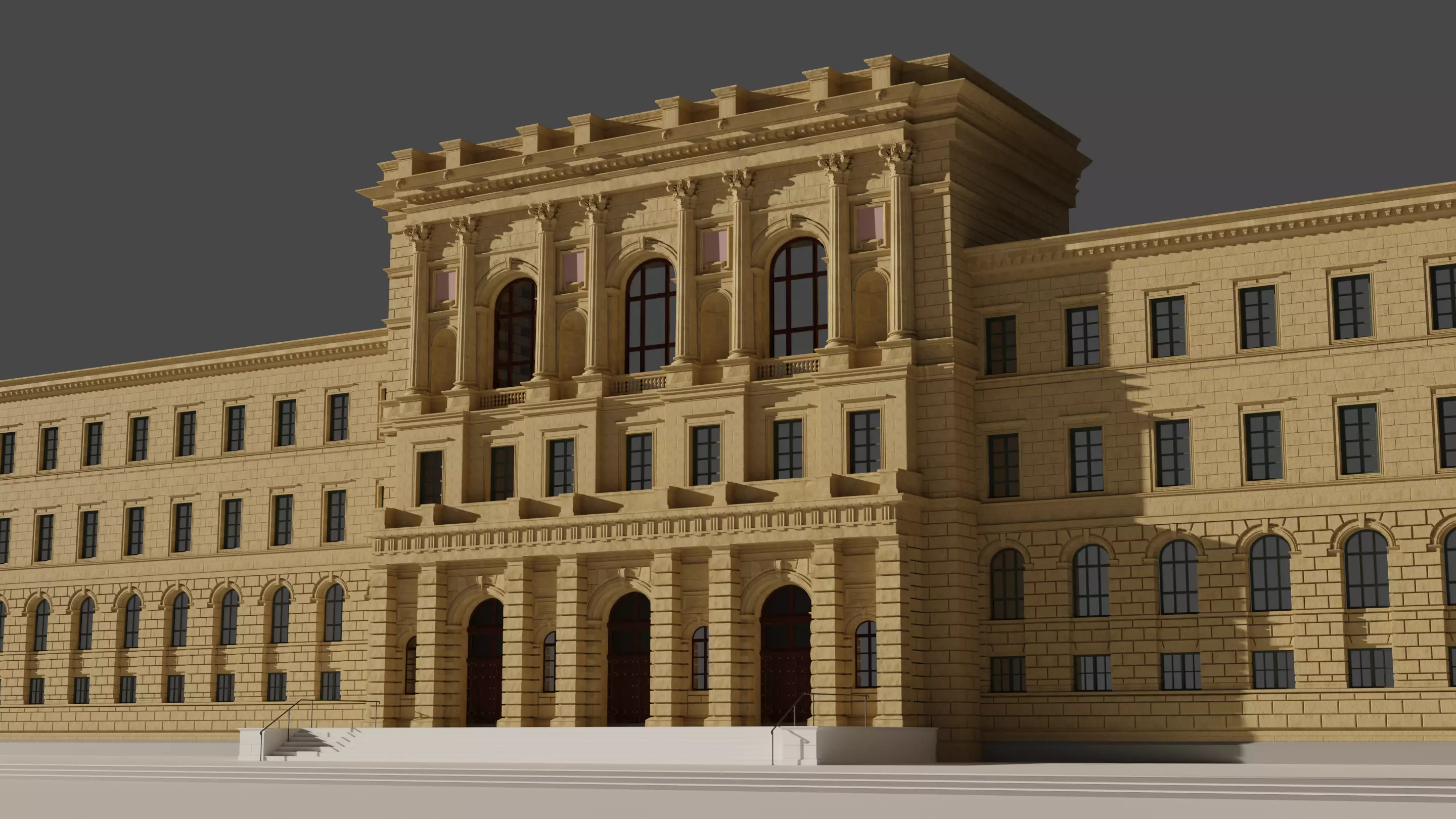 ETH Zurich - University Main Building West Facade 3D model