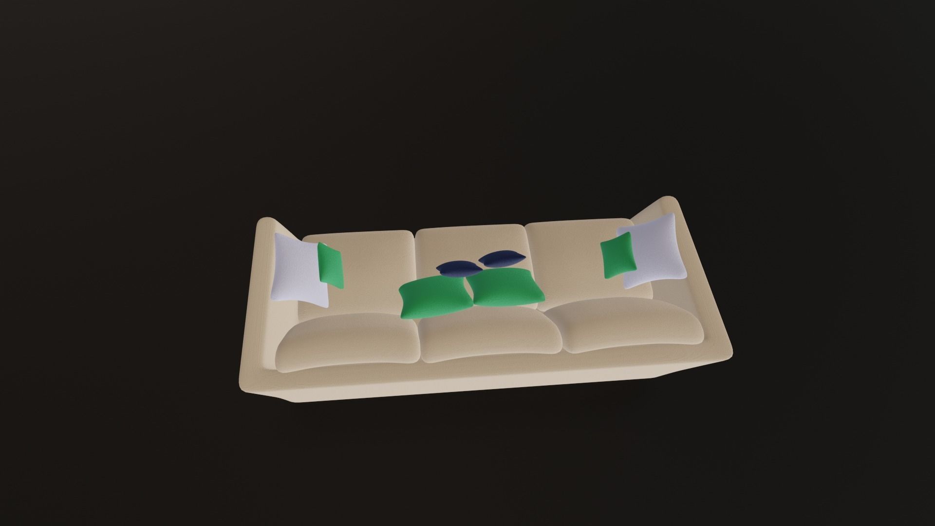 couch with pillows 3D model_3
