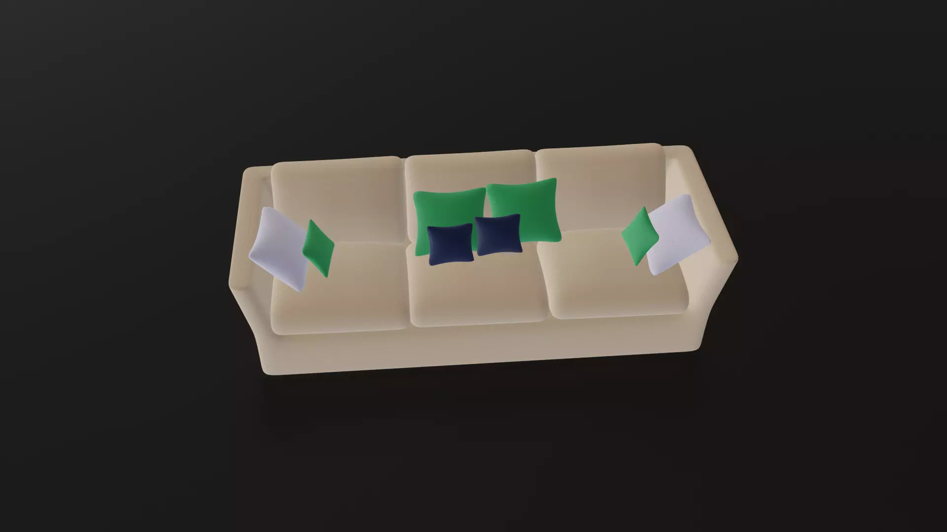 couch with pillows 3D model_0
