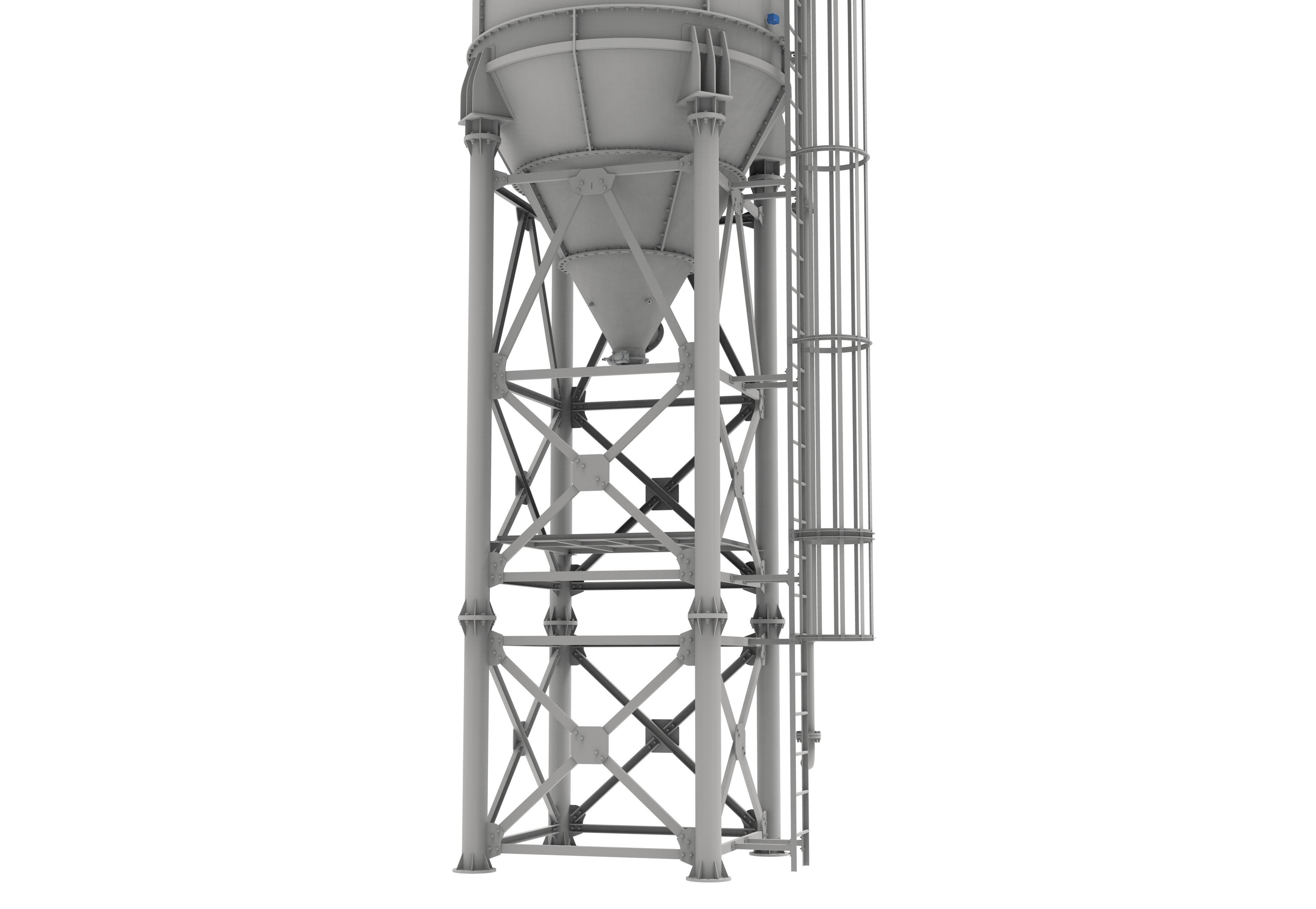 Cement storage silo 3D model_1