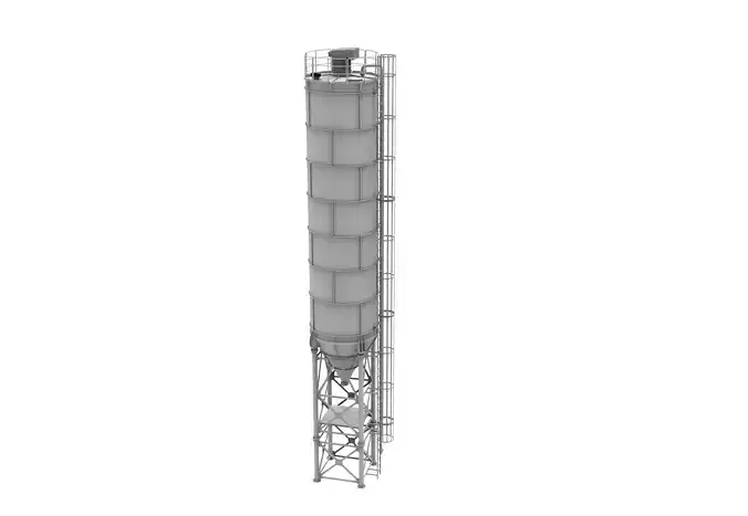 Cement storage silo 3D model