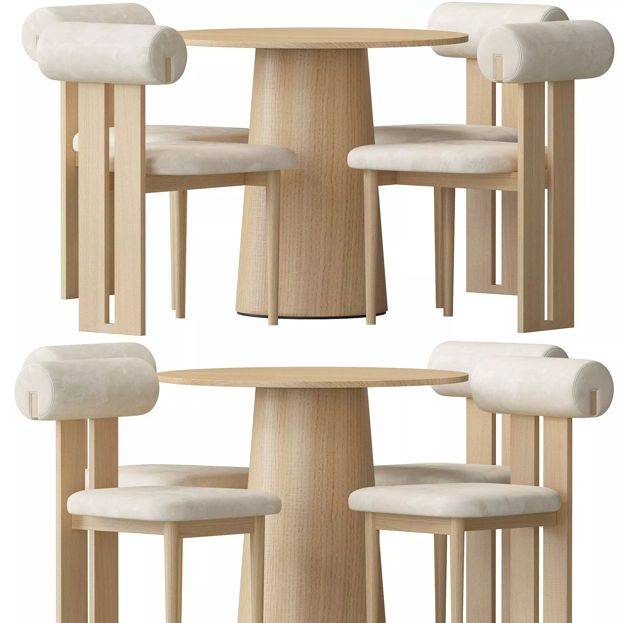 Hippo chair and pov table 3D model_0