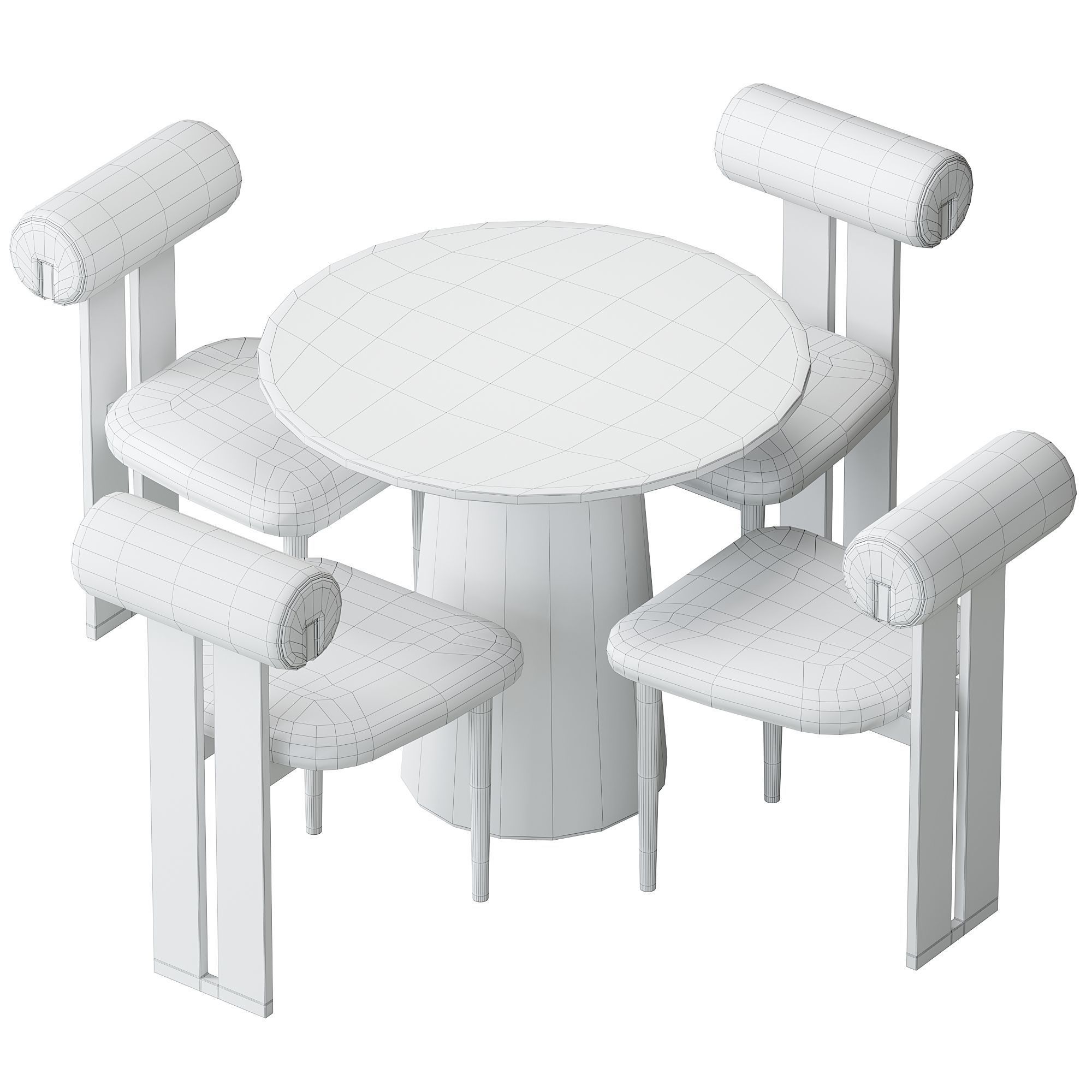 Hippo chair and pov table 3D model_2