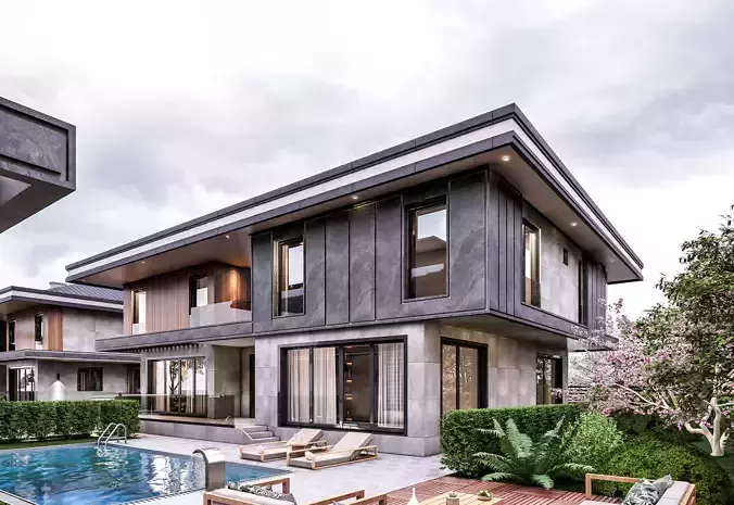 Villa 3D  Exterior Scene  3D model