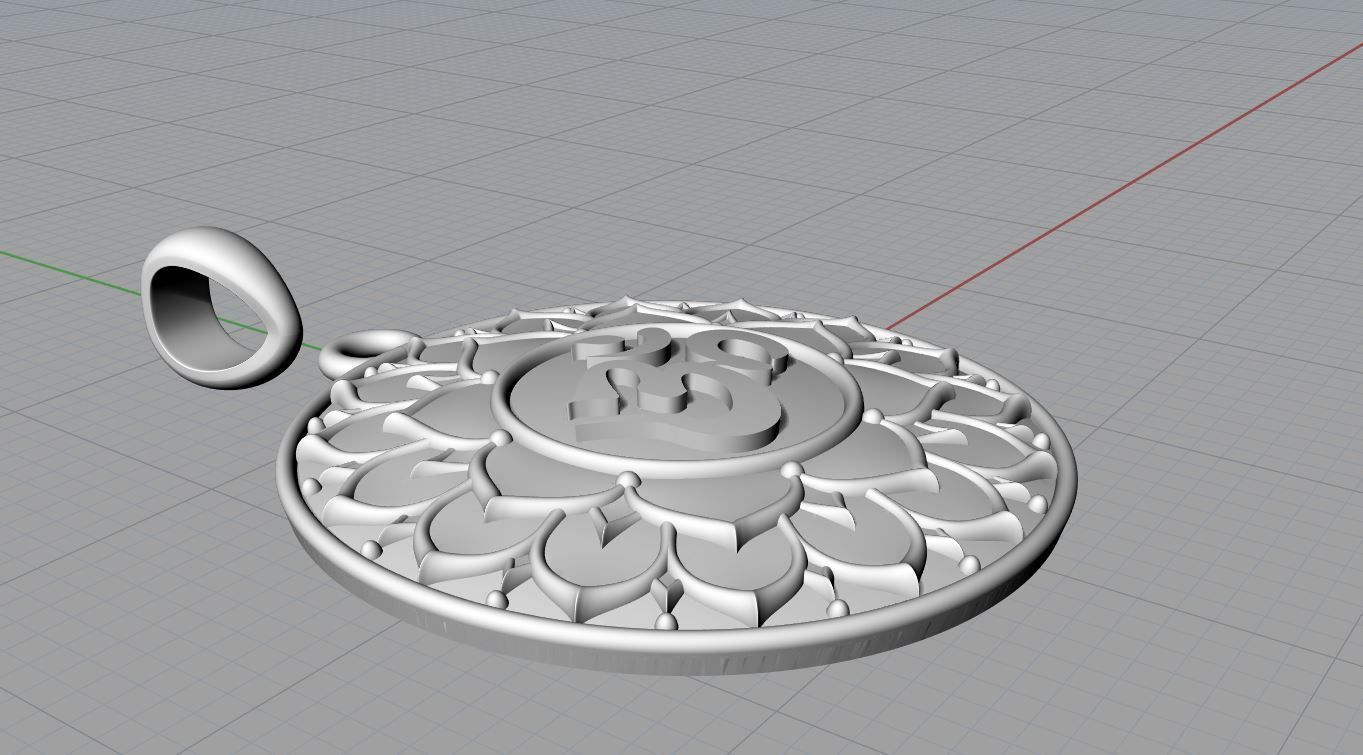 OM pendant 3d model  3D print model_10