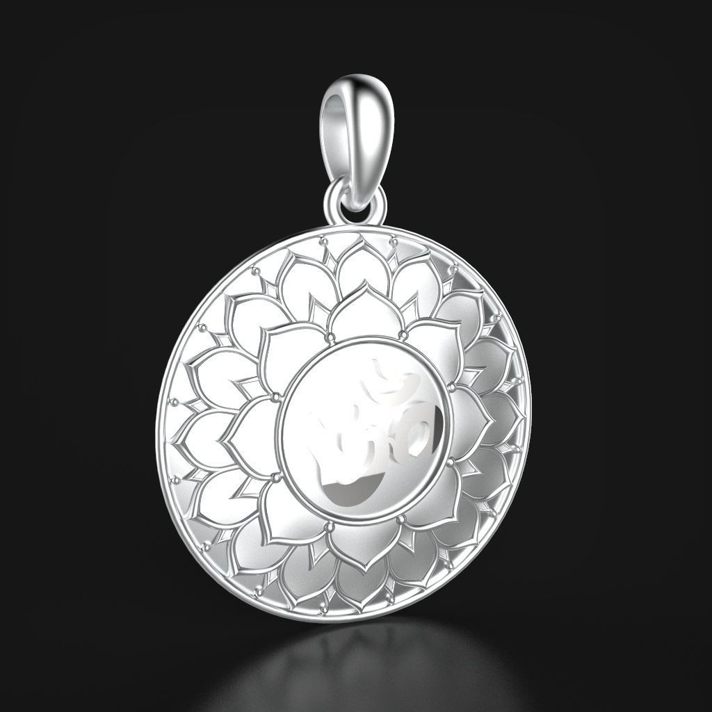 OM pendant 3d model  3D print model_4