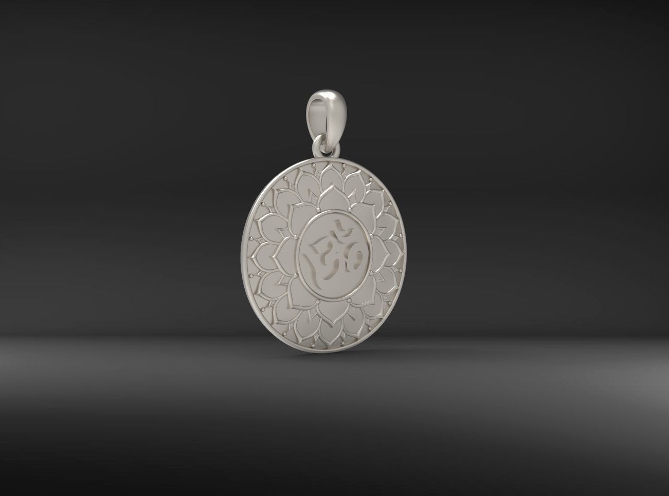 OM pendant 3d model  3D print model_5