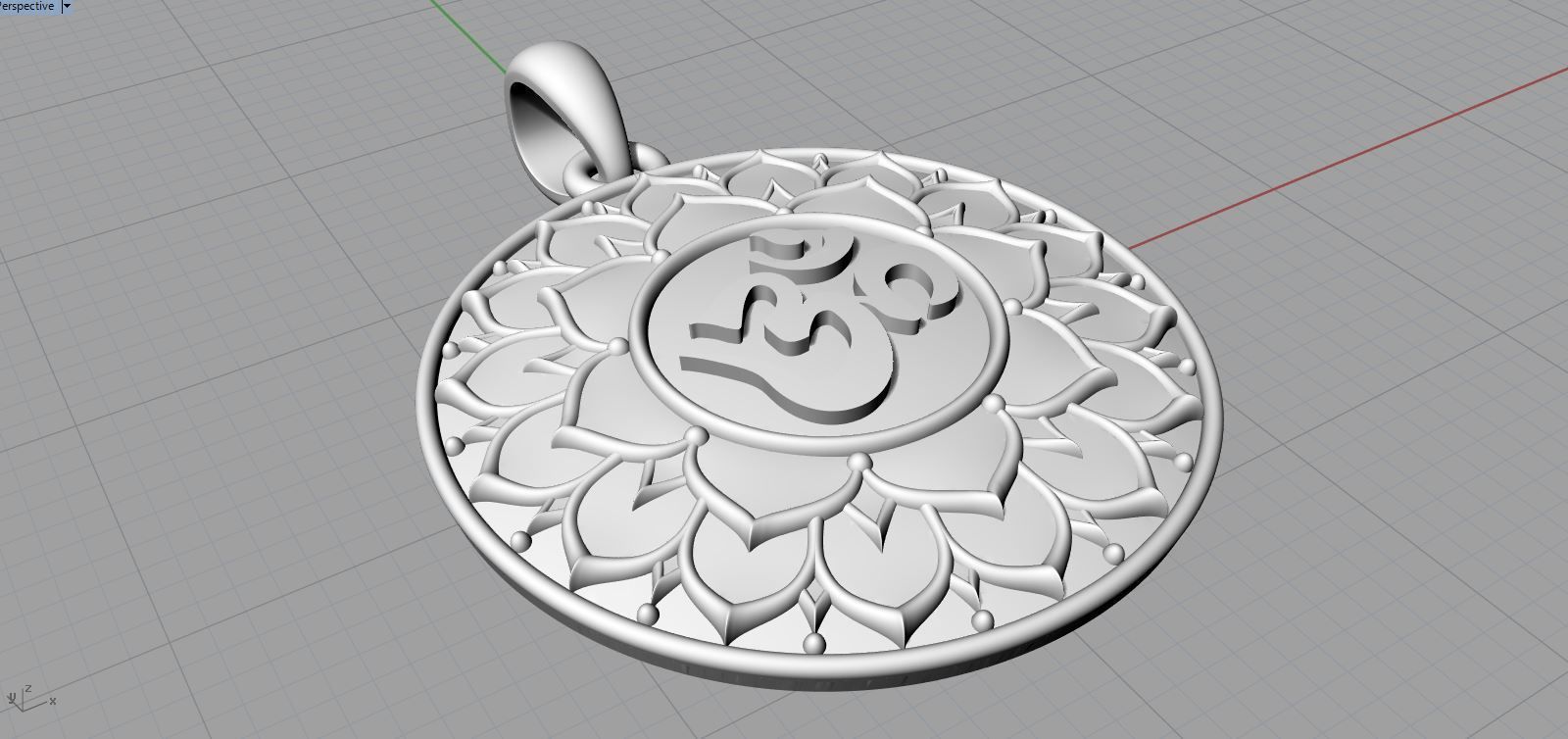 OM pendant 3d model  3D print model_9