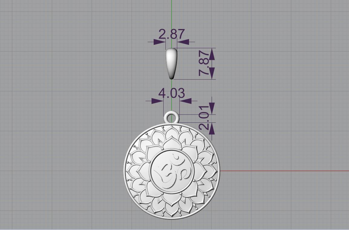 OM pendant 3d model  3D print model_14