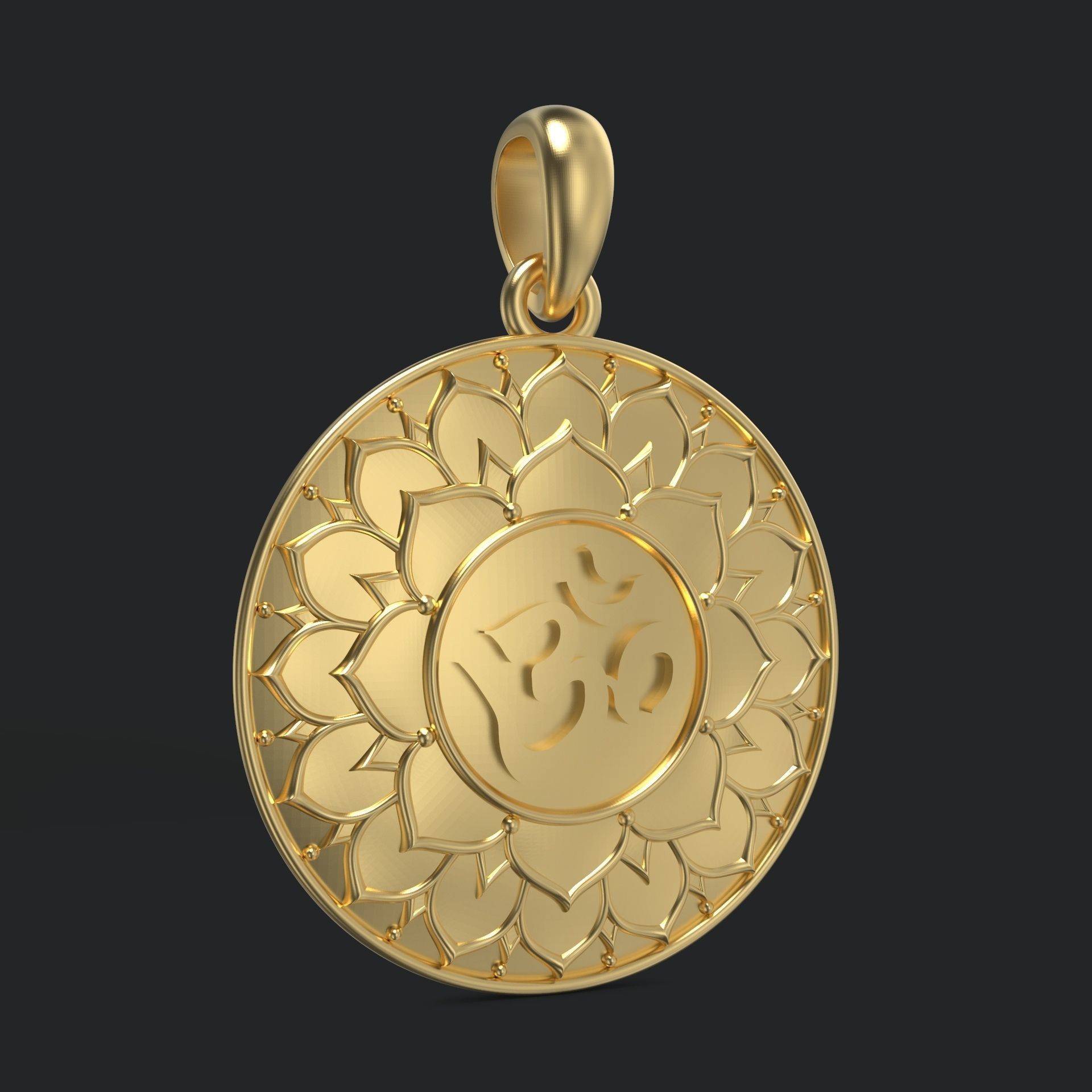 OM pendant 3d model  3D print model_3