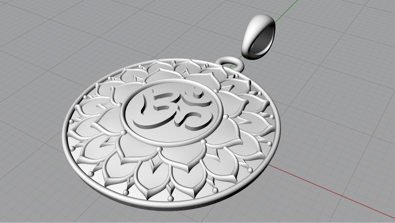 OM pendant 3d model  3D print model_8