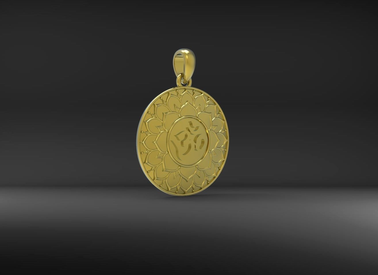 OM pendant 3d model  3D print model_6