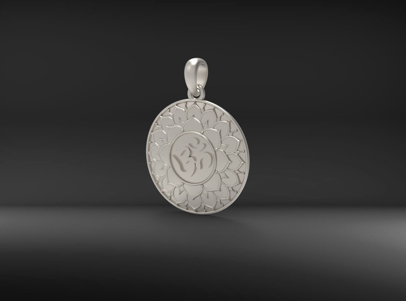 OM pendant 3d model  3D print model_7