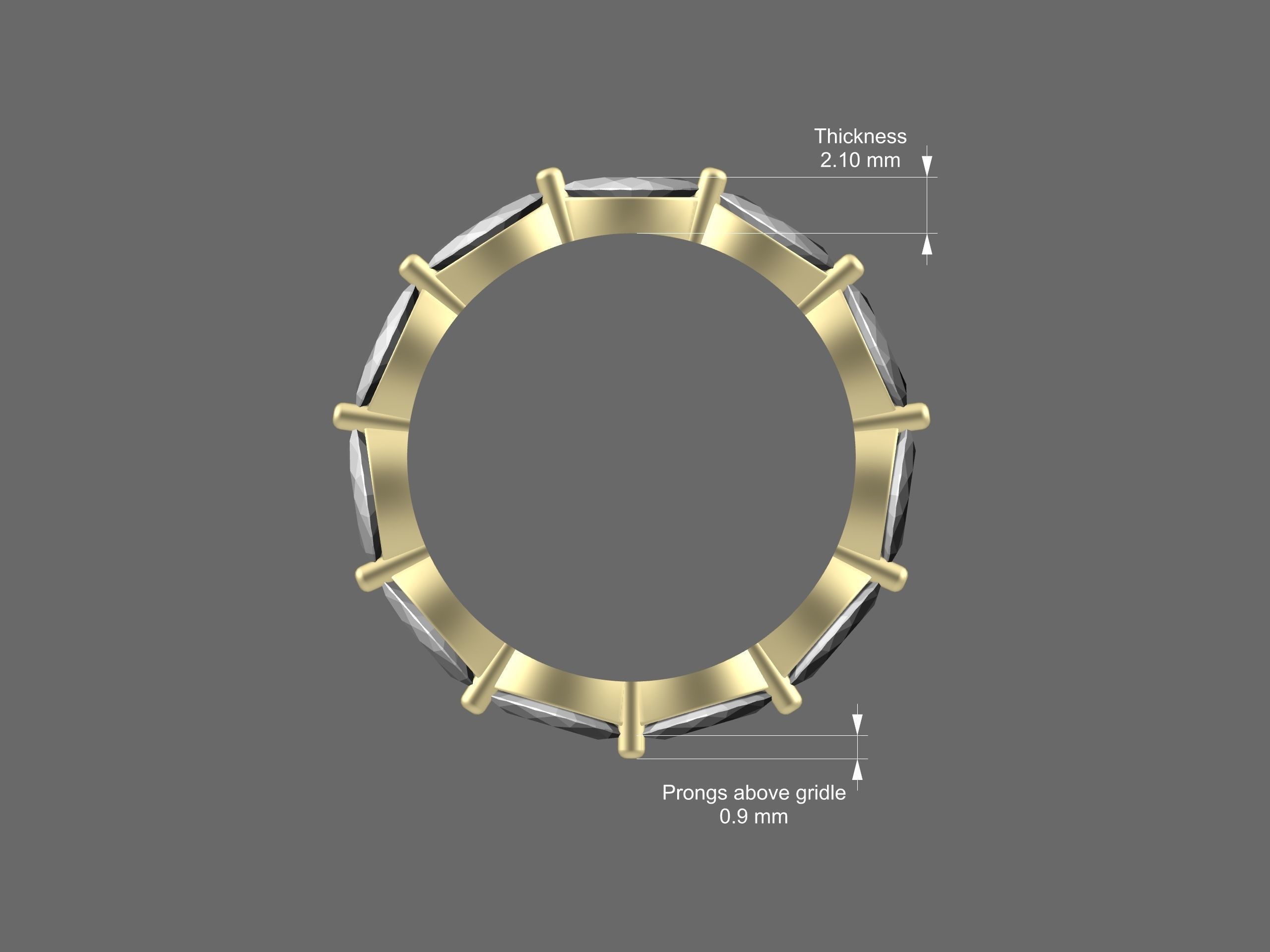 Marquise Eternity Band in 17 sizes 3D print model_5