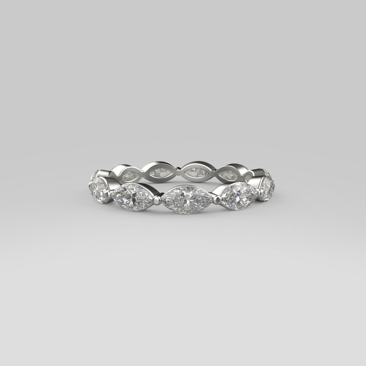 Marquise Eternity Band in 17 sizes 3D print model_3