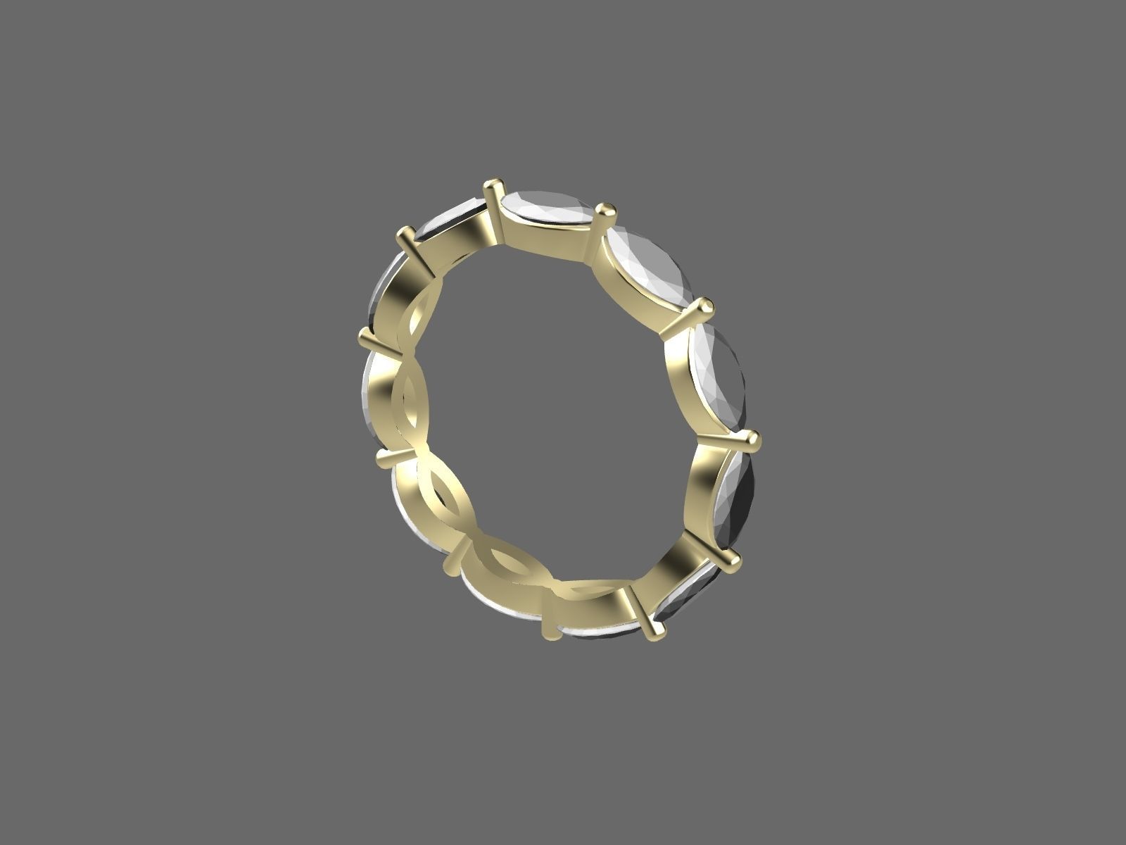 Marquise Eternity Band in 17 sizes 3D print model_7