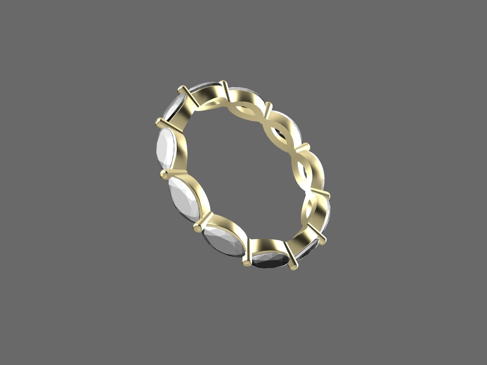 Marquise Eternity Band in 17 sizes 3D print model_8
