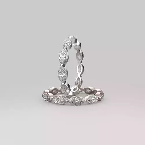 Marquise Eternity Band in 17 sizes 3D print model