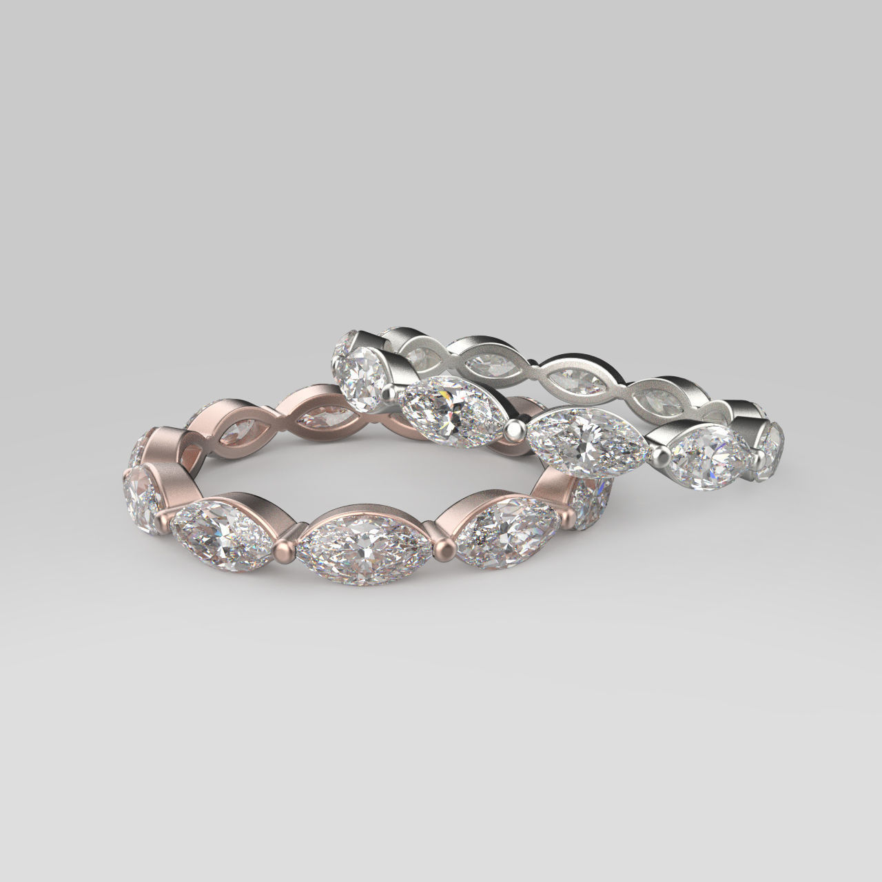 Marquise Eternity Band in 17 sizes 3D print model_2