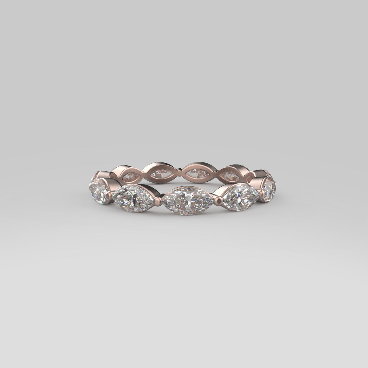 Marquise Eternity Band in 17 sizes 3D print model_4