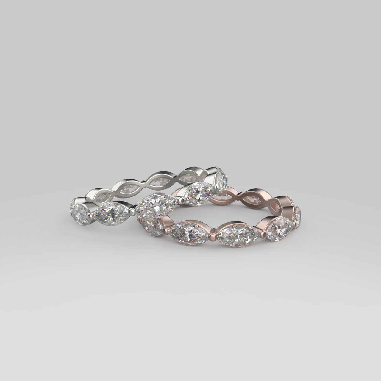 Marquise Eternity Band in 17 sizes 3D print model_1