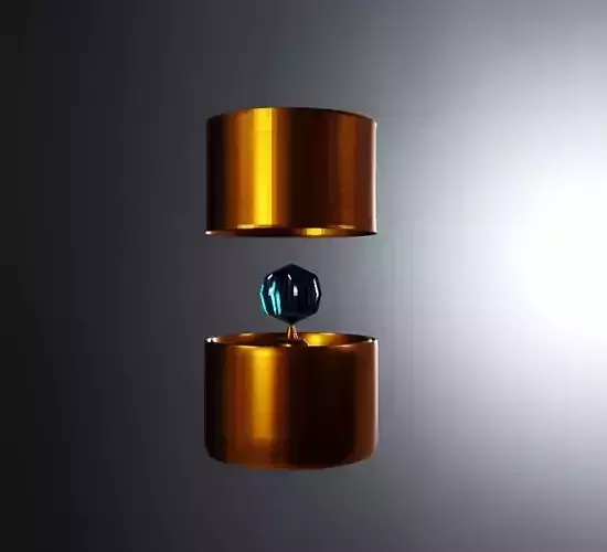 3d crystal metal container with ball inside Low-poly 3D model