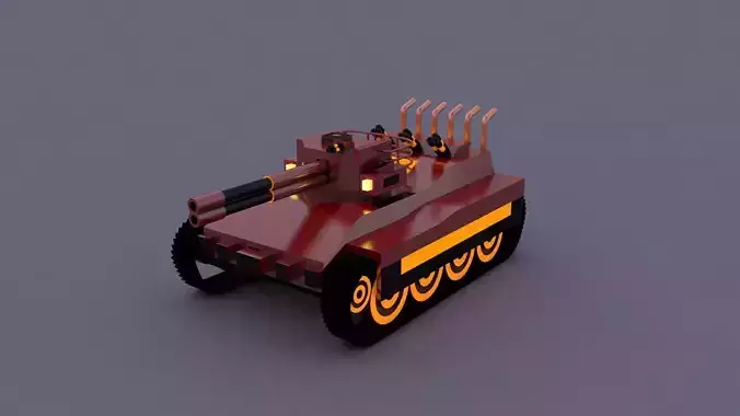 Fire Tiger LowPoly tank