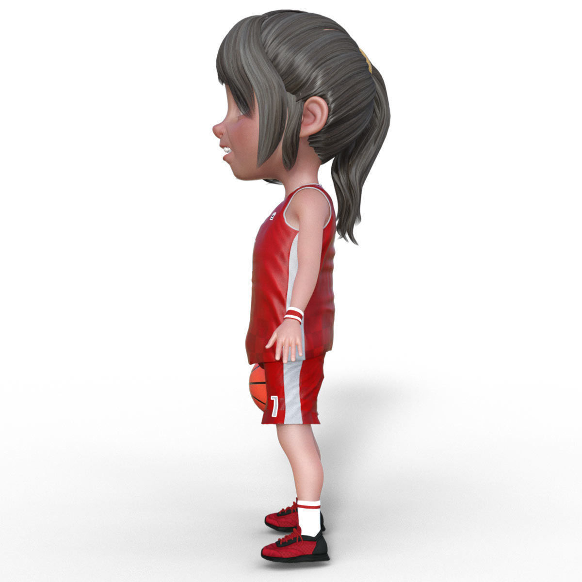 3D Cartoon Basketball Player Girl 3D model_10