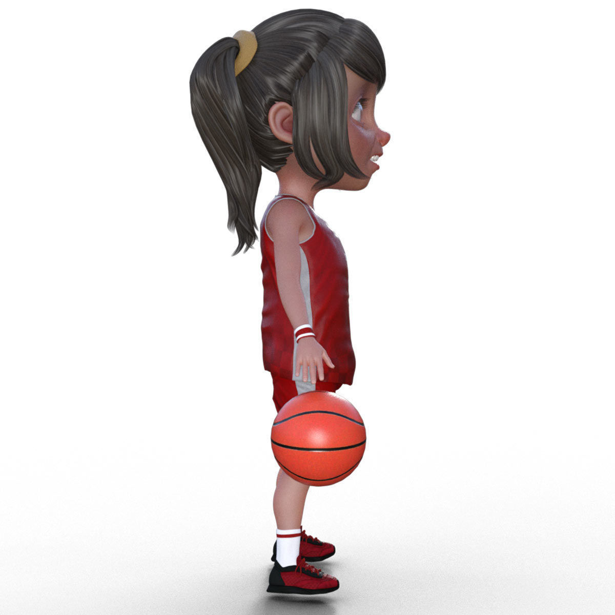 3D Cartoon Basketball Player Girl 3D model_14