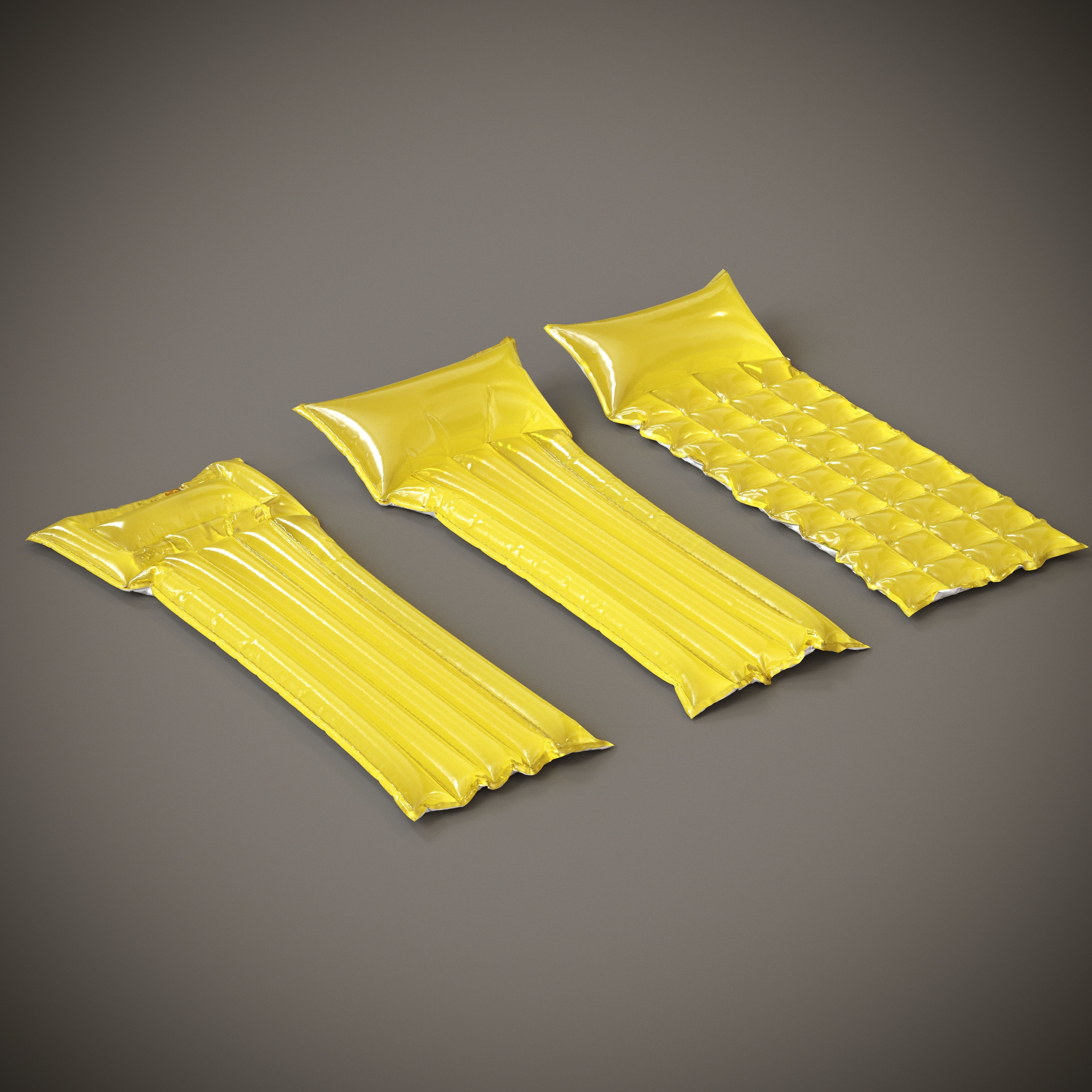 3 Mattress Models Low-poly 3D model_1