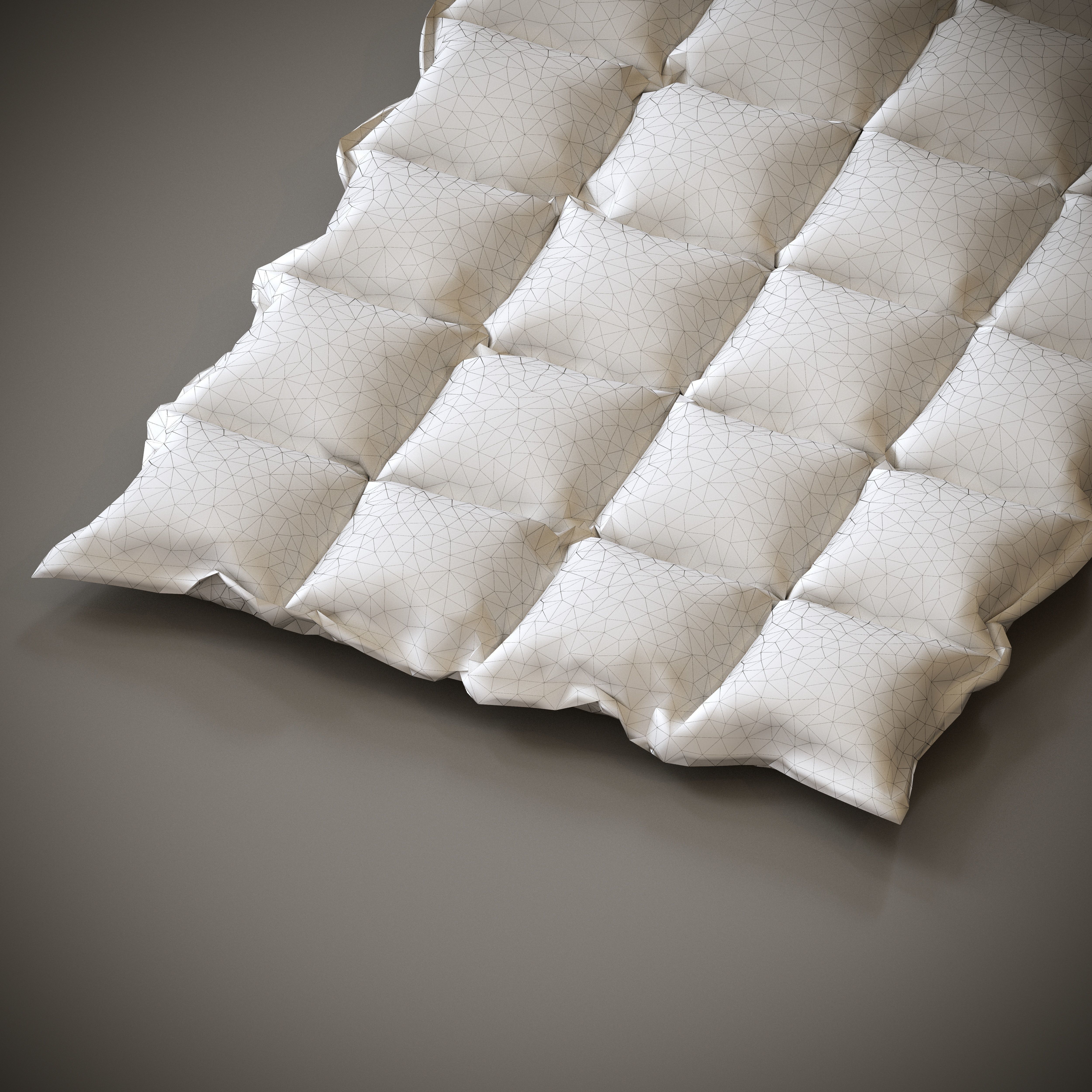 3 Mattress Models Low-poly 3D model_33
