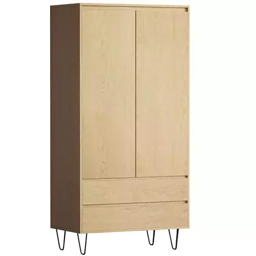 Rialto oak wardrobe with drawers and hairpin legs bedroom furniture sets home