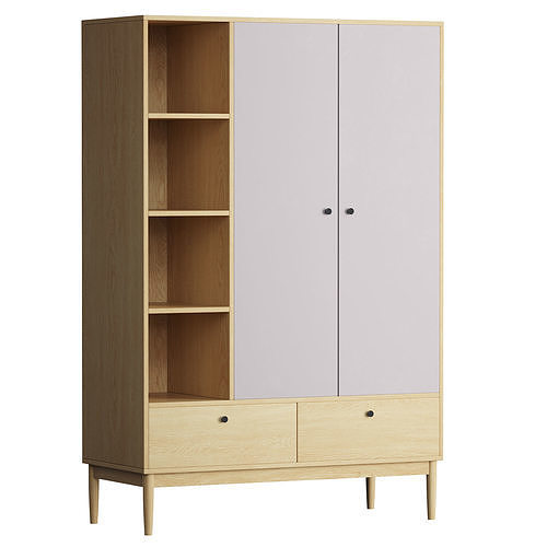 Ferran armoire with two drawers and shelf 3D model