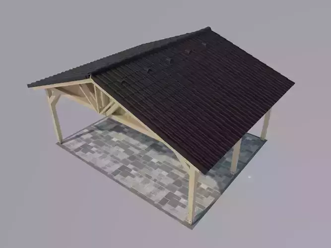 wooden carport 5x6 tiled