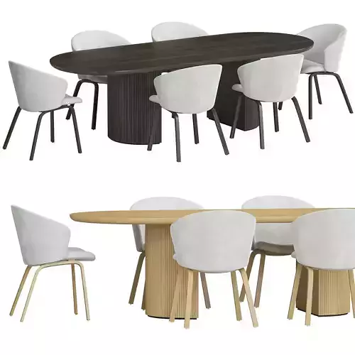 Close B by Arco and Moon dining table 3D model