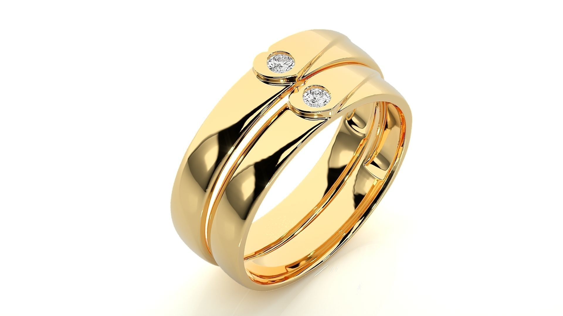 Wedding Band - 0614-185N 3D print model_12