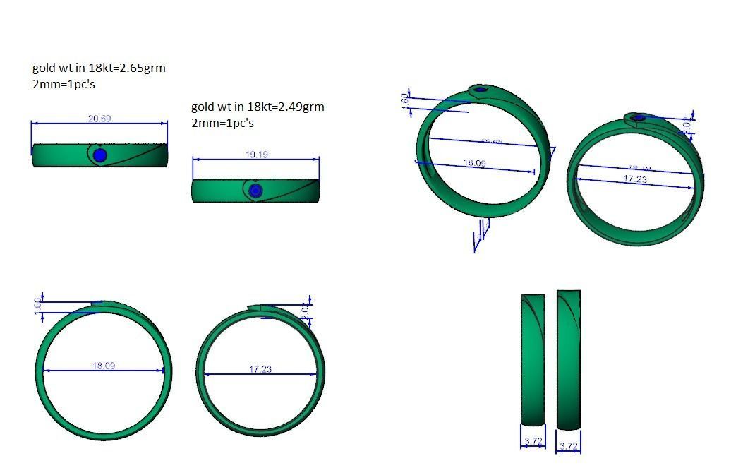 Wedding Band - 0614-185N 3D print model_5