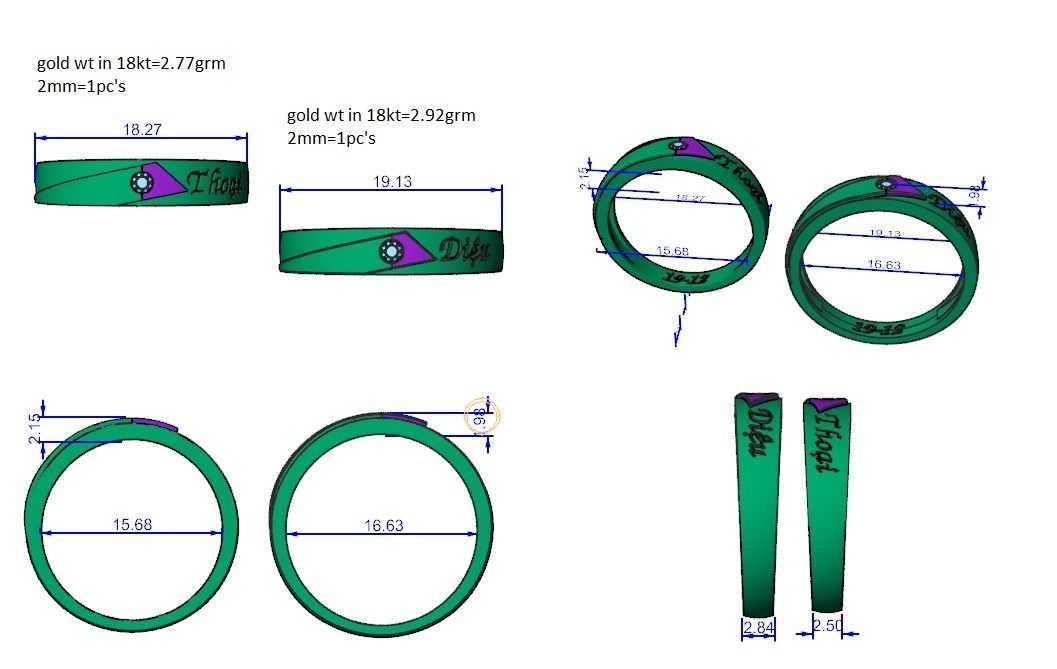 Wedding Band -  765 3D print model_12
