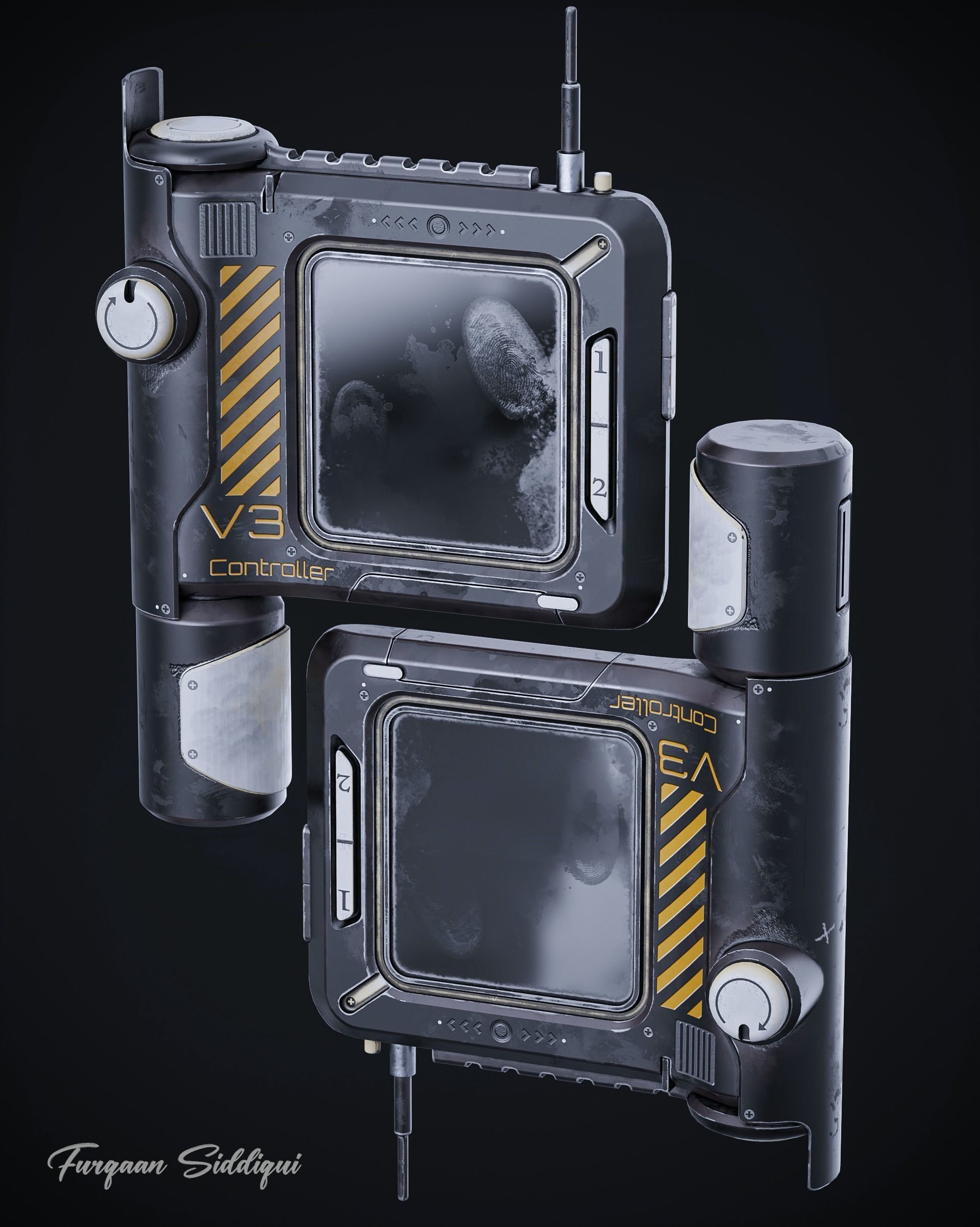 Sci-Fi Controller V3 Low-poly 3D model_6