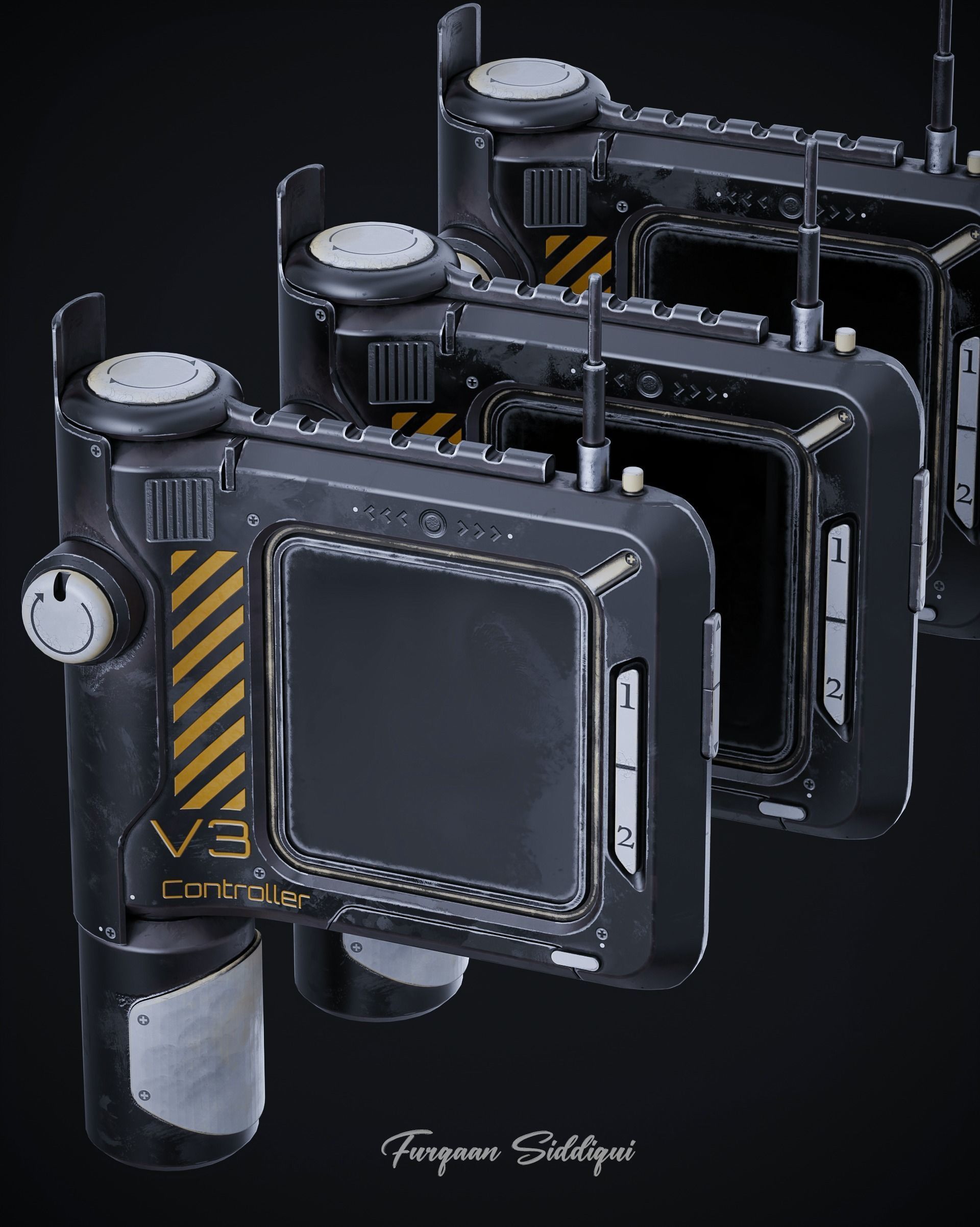 Sci-Fi Controller V3 Low-poly 3D model_5