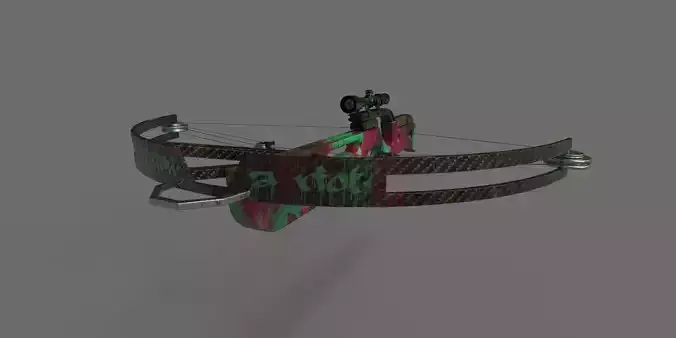 Anarchy style crossbow game ready low poly baked Low-poly 3D model