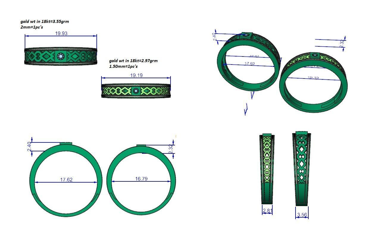 Wedding Band - 104 3D print model_5